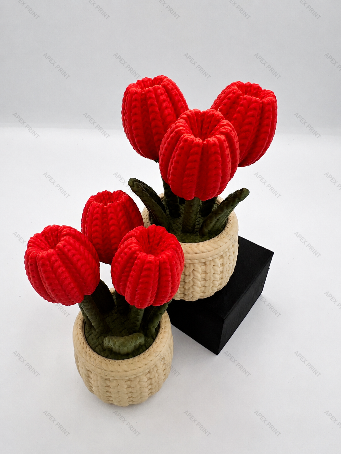 3D Printed Three-Tulip Flower Pot - 0000