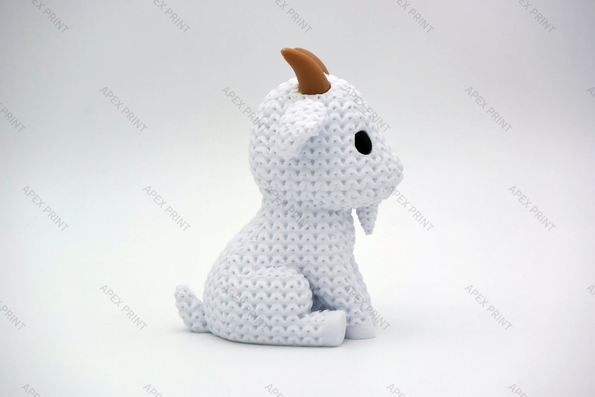 3D Printed Crochet-Style Goat Figurine