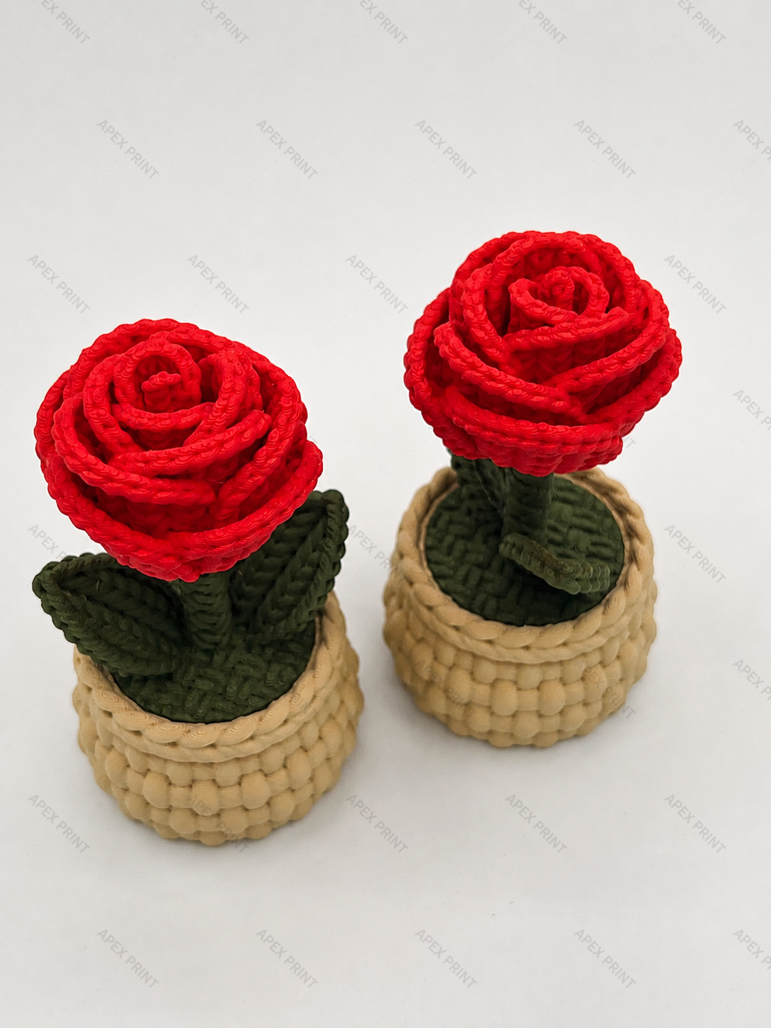 3D Printed Single Rose Flower Pot - 0000