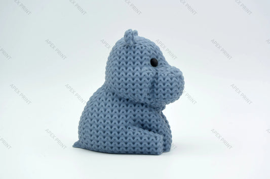 3D Printed Crochet-Style Hippo Figurine