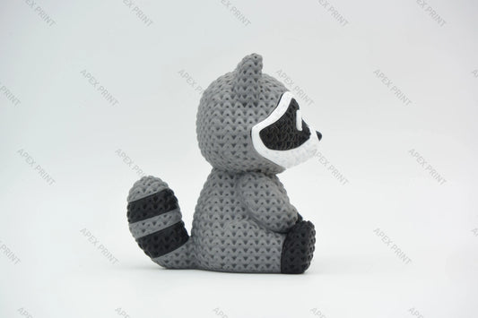 3D Printed Crochet-Style Raccoon Figurine