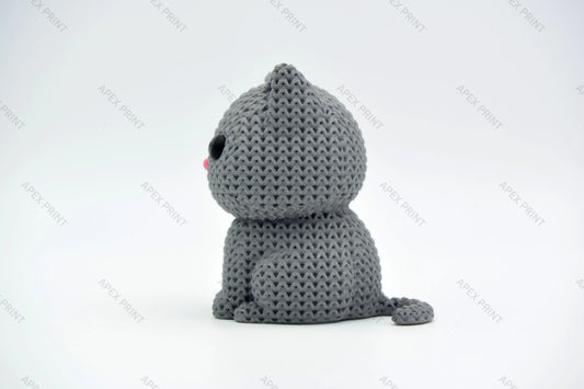 3D Printed Crochet-Style Cat Figurine