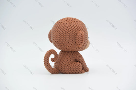 3D Printed Crochet-Style Monkey Figurine