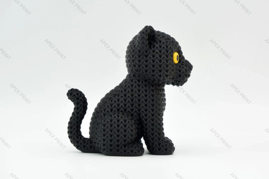 3D Printed Crochet-Style Panther Figurine