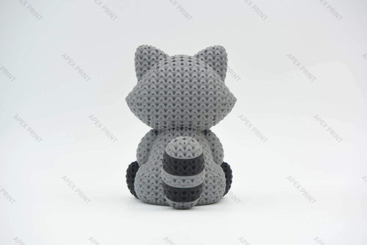 3D Printed Crochet-Style Raccoon Figurine