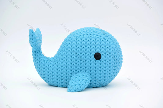 3D Printed Crochet-Style Whale Figurine