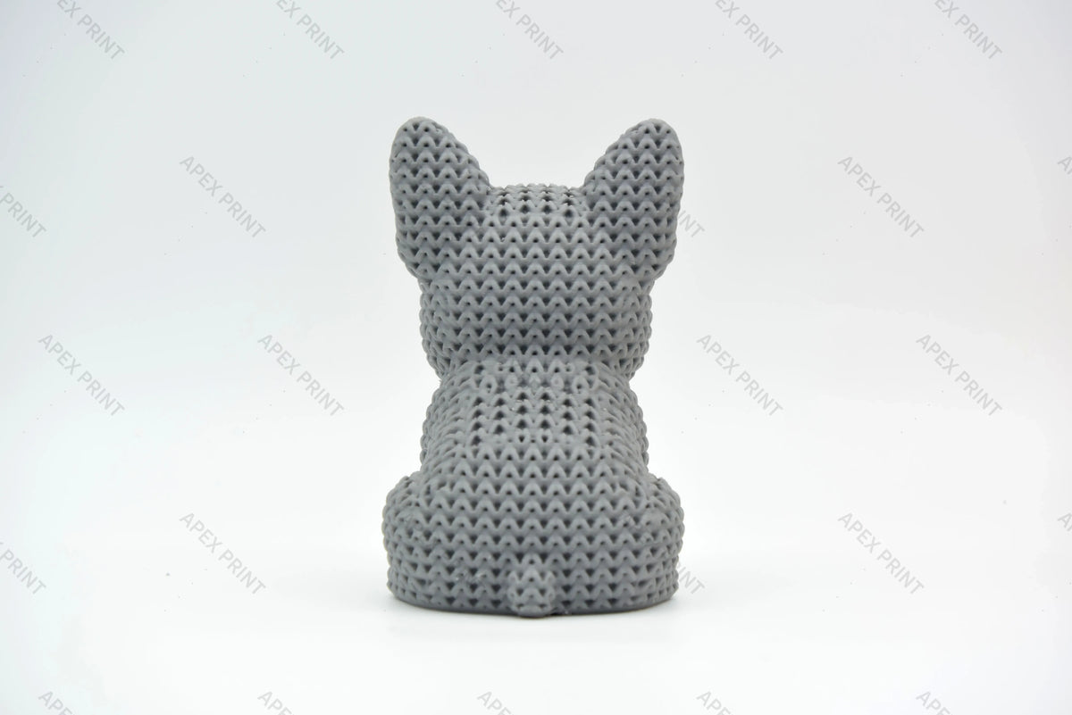 3D Printed Crochet-Style Bulldog Figurine