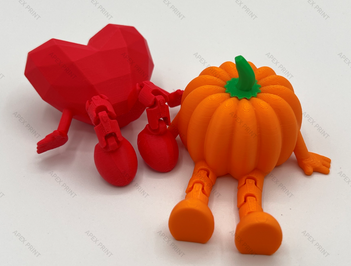 3D Printed Heart with Articulated Legs - 0000A