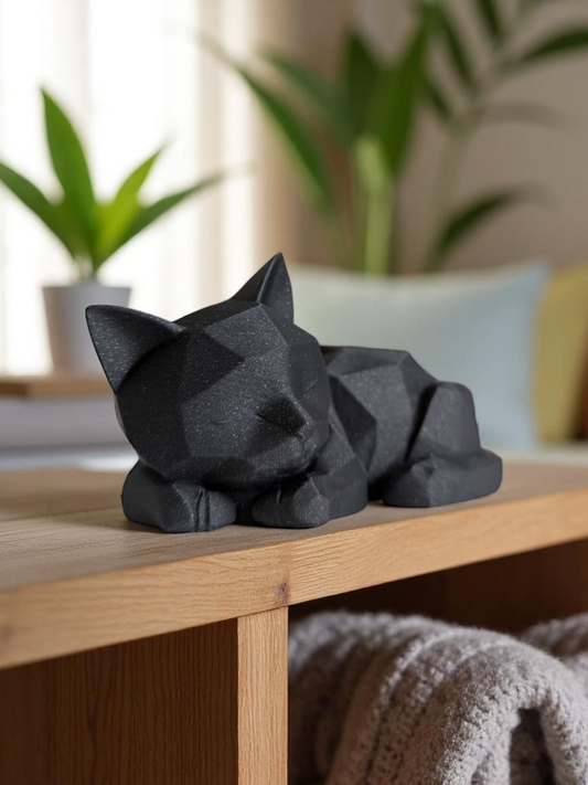 Cute Sleeping Low Poly Kitten