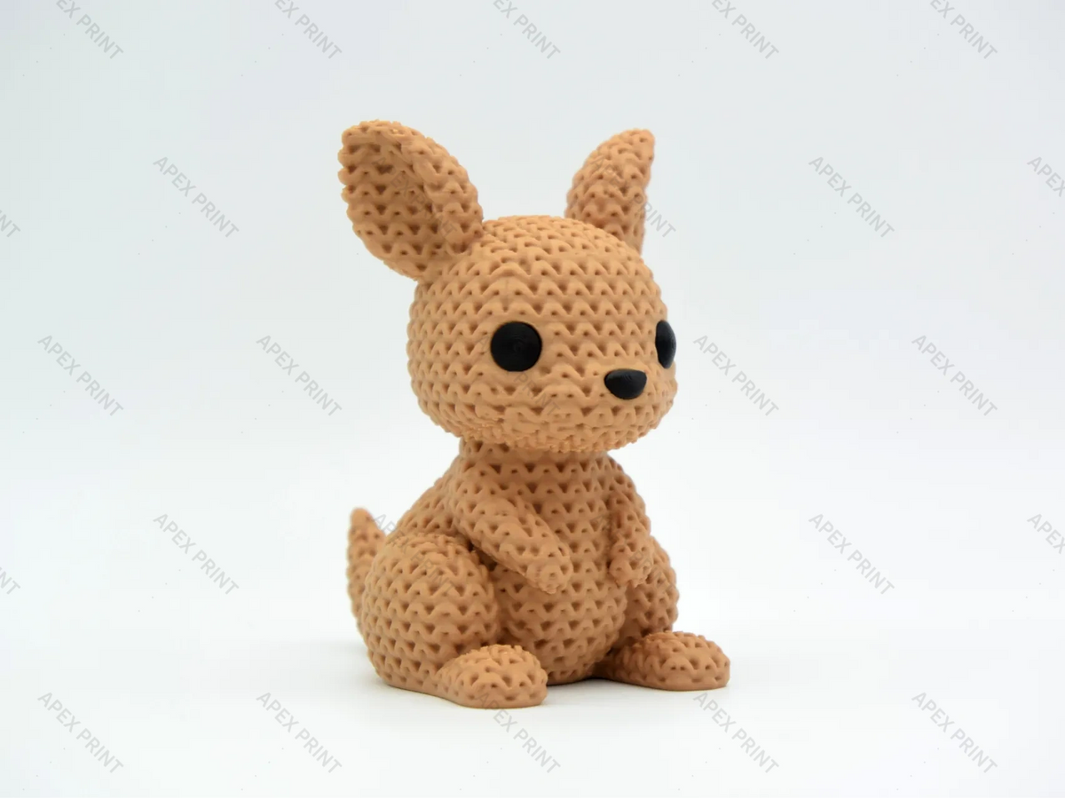 3D Printed Crochet-Style Kangaroo Figurine