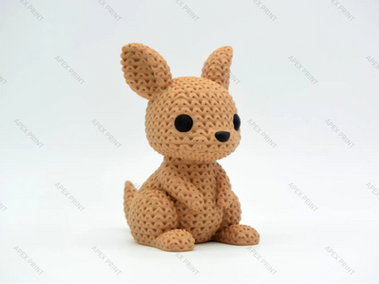 3D Printed Crochet-Style Kangaroo Figurine