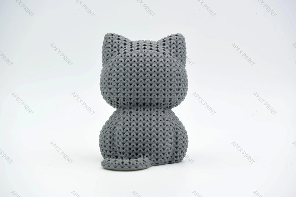 3D Printed Crochet-Style Cat Figurine