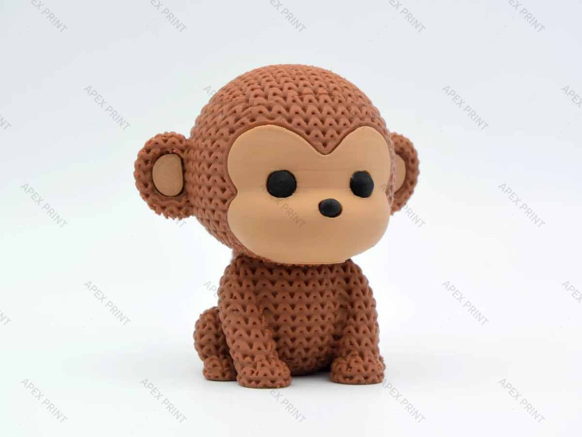 3D Printed Crochet-Style Monkey Figurine