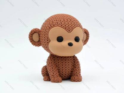 3D Printed Crochet-Style Monkey Figurine