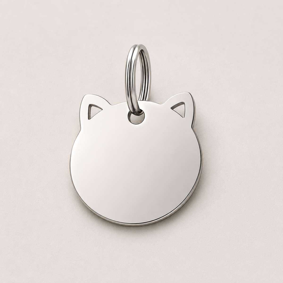 Personalized Stainless Steel Cat Head Keychain