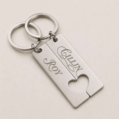 Personalized Stainless Steel Heart Keychain
