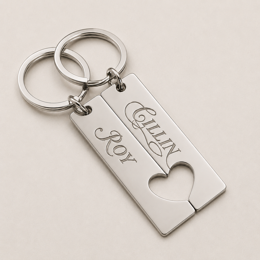 Personalized Stainless Steel Heart Keychain