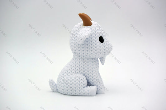 3D Printed Crochet-Style Goat Figurine