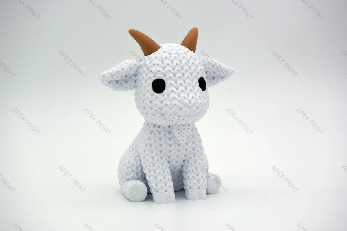 3D Printed Crochet-Style Goat Figurine