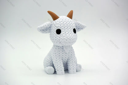 3D Printed Crochet-Style Goat Figurine