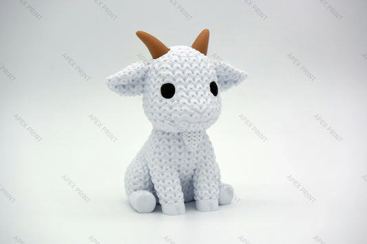 3D Printed Crochet-Style Goat Figurine