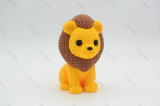 3D Printed Crochet-Style Lion Figurine