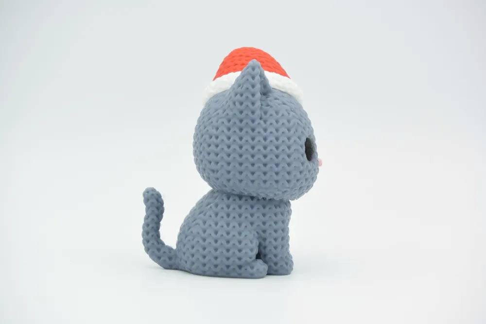 3D Printed Christmas Cat Figurine