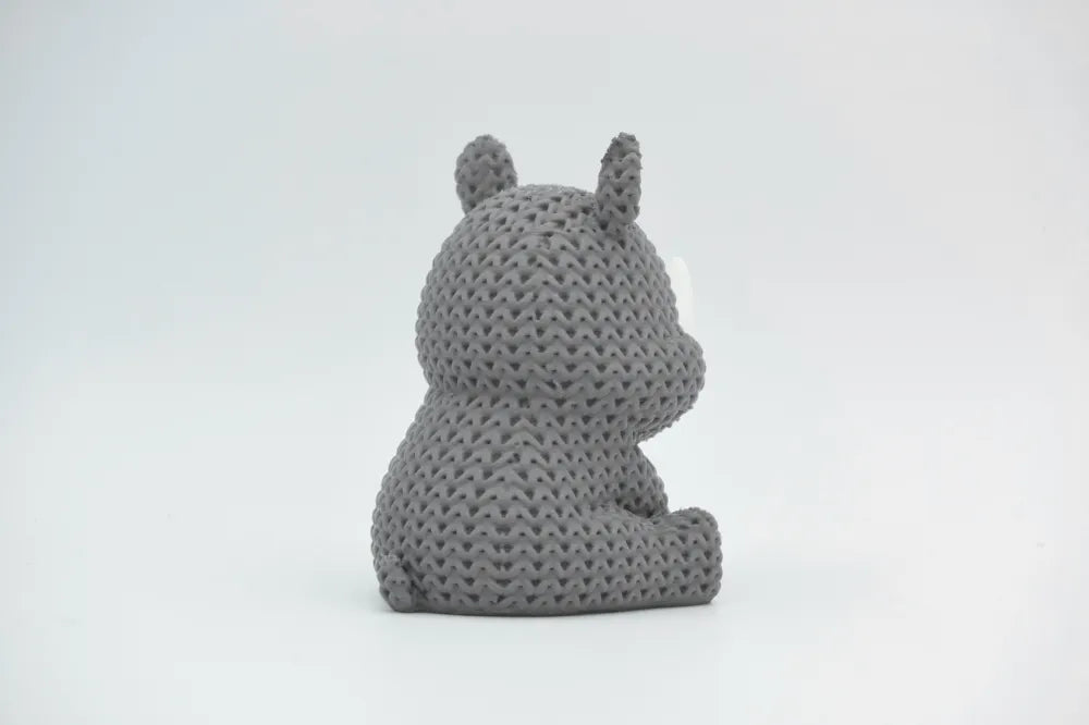 3D Printed Crochet-Style Rhino Figurine