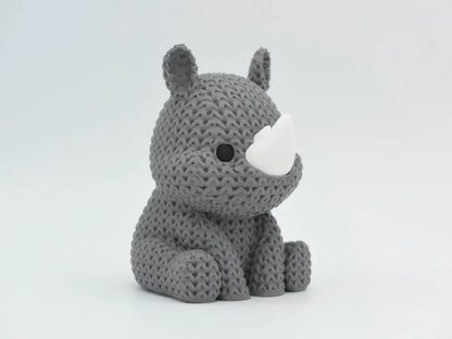 3D Printed Crochet-Style Rhino Figurine
