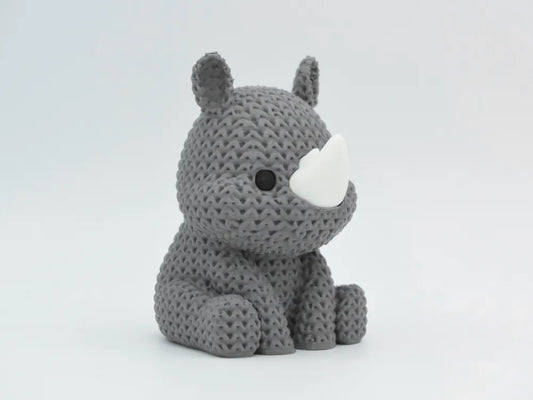 3D Printed Crochet-Style Rhino Figurine