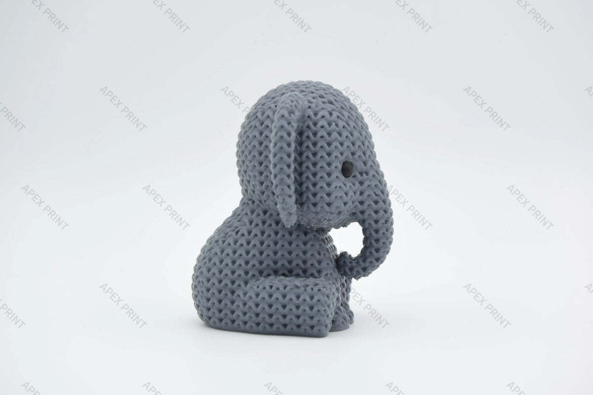 3D Printed Crochet-Style Elephant Figurine