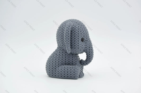 3D Printed Crochet-Style Elephant Figurine