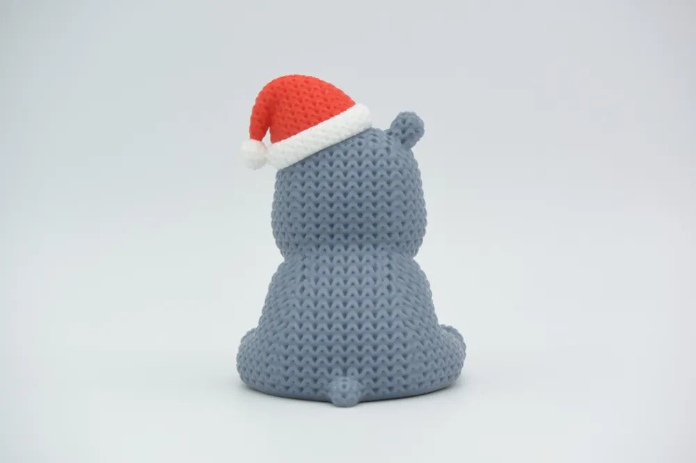 3D Printed Christmas Hippo Figurine