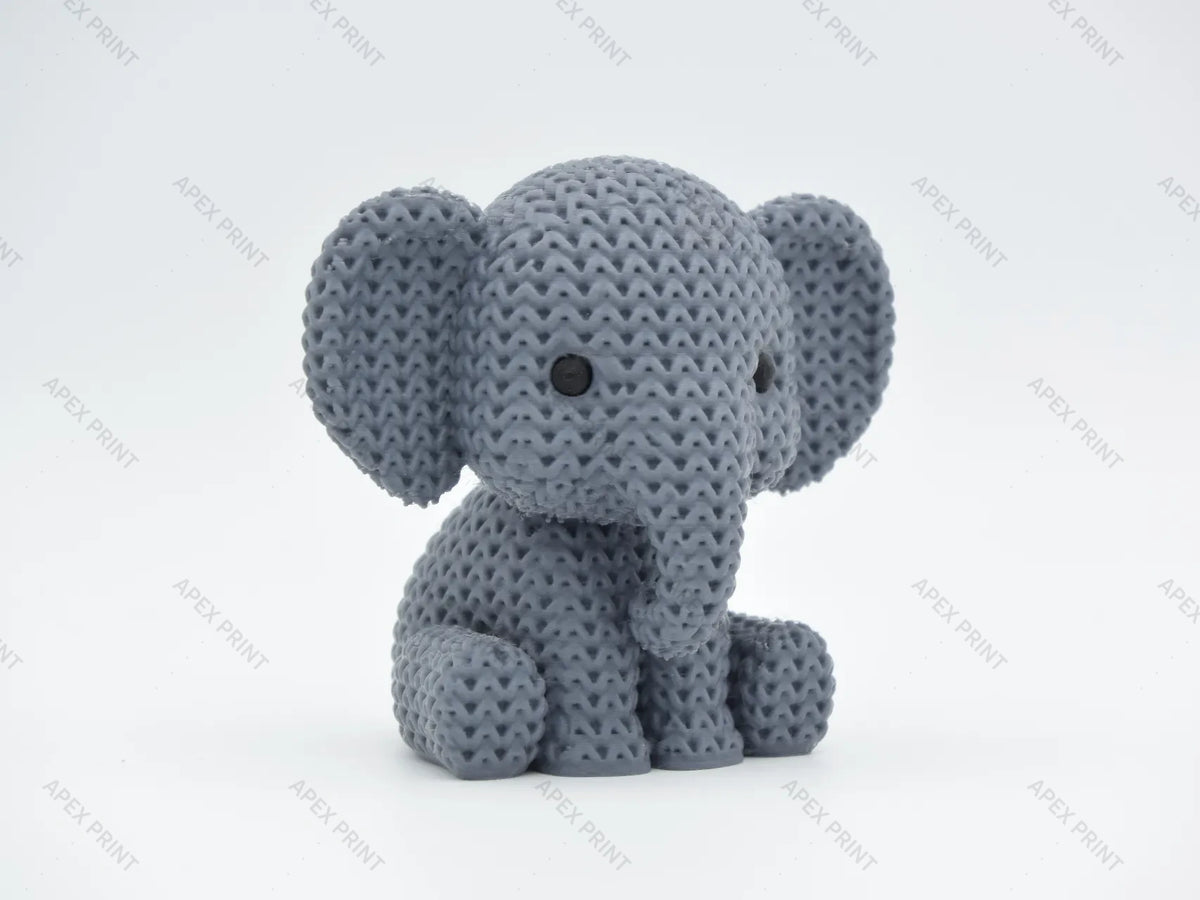 3D Printed Crochet-Style Elephant Figurine