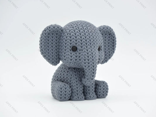 3D Printed Crochet-Style Elephant Figurine