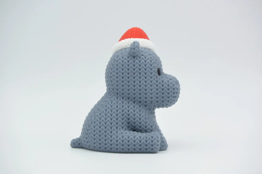 3D Printed Christmas Hippo Figurine