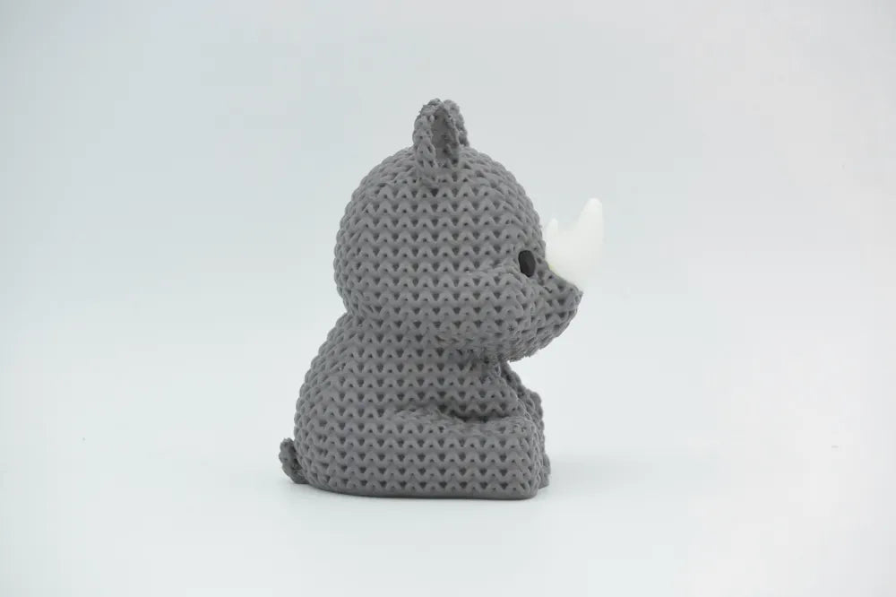 3D Printed Crochet-Style Rhino Figurine