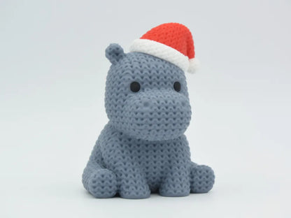 3D Printed Christmas Hippo Figurine