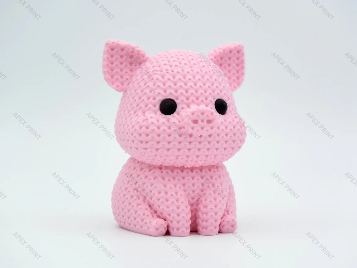 3D Printed Crochet-Style Pig Figurine