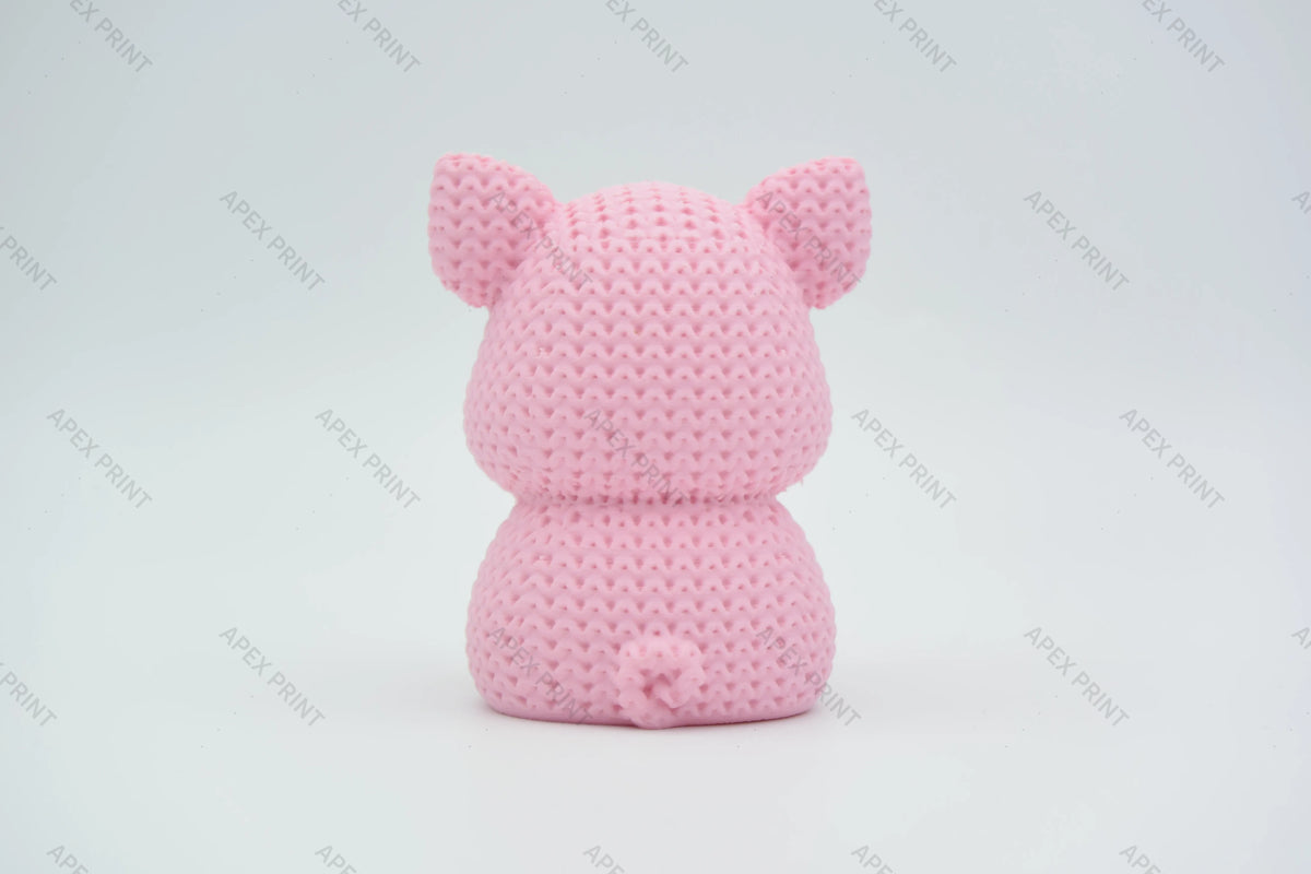 3D Printed Crochet-Style Pig Figurine