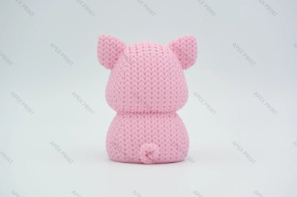 3D Printed Crochet-Style Pig Figurine