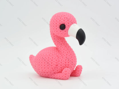 3D Printed Crochet-Style Flamingo Figurine