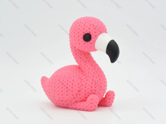 3D Printed Crochet-Style Flamingo Figurine