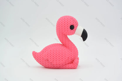 3D Printed Crochet-Style Flamingo Figurine