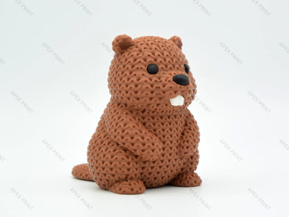 3D Printed Crochet-Style Beaver Figurine