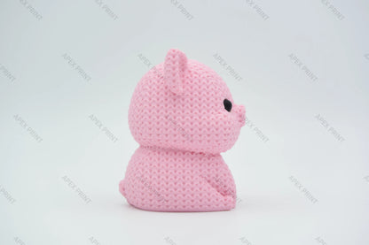 3D Printed Crochet-Style Pig Figurine