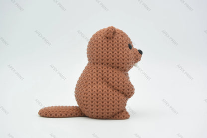 3D Printed Crochet-Style Beaver Figurine