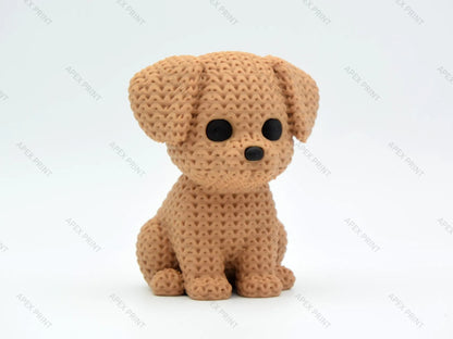 3D Printed Crochet-Style Puppy Figurine