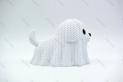 3D Printed Crochet-Style Ghost Dog Figurine