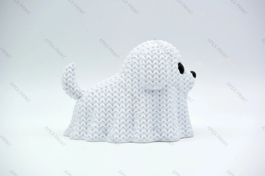 3D Printed Crochet-Style Ghost Dog Figurine